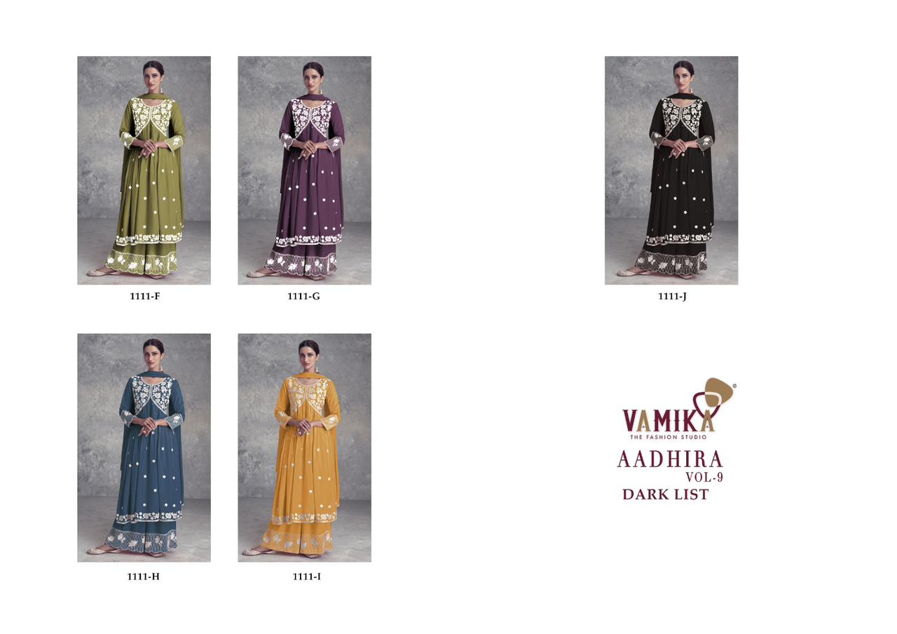 Aadhira Vol 9 Dark List By Vamika Kurti Bottom With Dupatta Wholesale Market In Surat With Price
